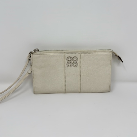 Coach Cream Leather Zip Wristlet Wallet - Picture 1 of 12